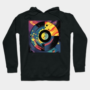 Galaxy Space Planet Vinyl Record Hoodie